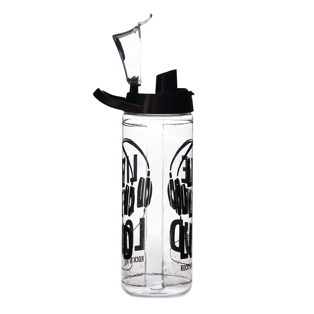 Live Life Lound Print 750 ml Sports Water Bottle (Black)