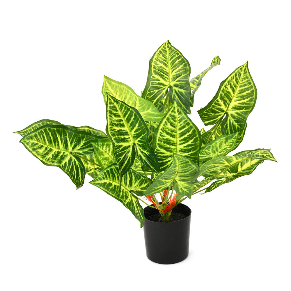 Tropicana Caladium Artificial Potted Plant (Green)