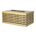 Rectangular Metal Tissue Holder Box (Gold)