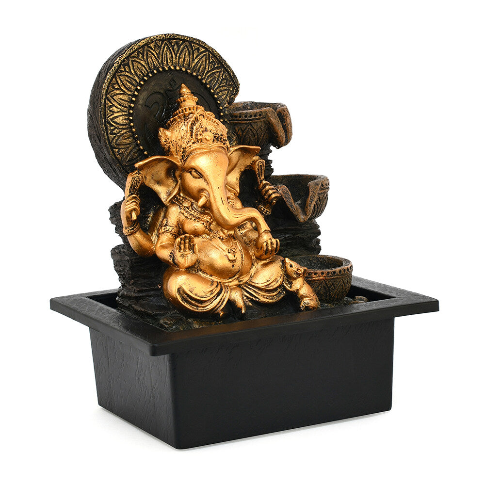 Ganesha Arc Polyresin Decorative Water Fountain (Antique Gold)