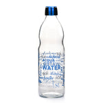 Aqua Transparent 1000 ml Glass Water Bottle (Blue)