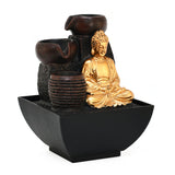 Meditating Buddha Polyresin Decorative Water Fountain (Gold & Brown)