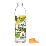 Transparent Glass 1000 ml Water Bottle (Yellow)