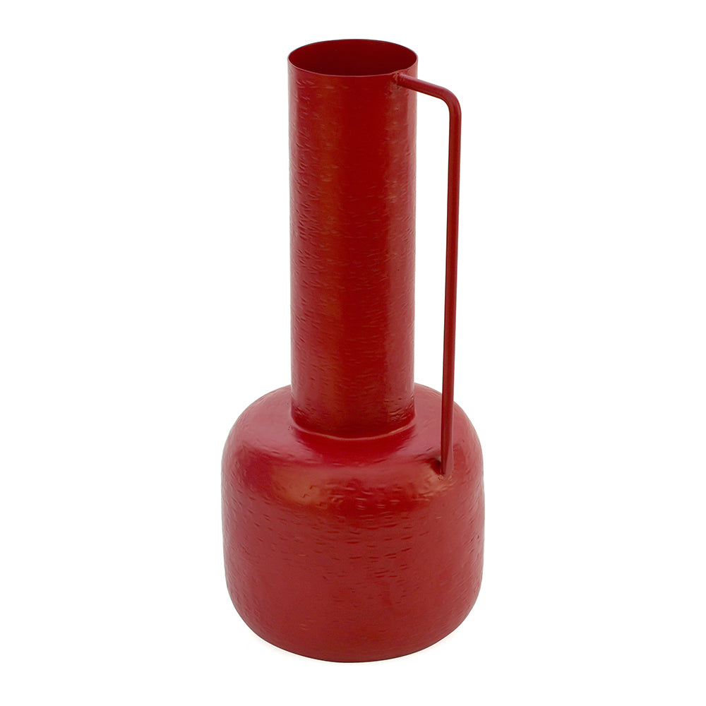 Decortaive Roman Metal Vase With Handle (Magenta)