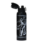 Space Print 500 ml Sports Water Bottle (Black)