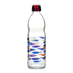 Transparent 1000 ml Glass Water Bottle (Blue)