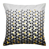 Abstract Polyester 16" x 16" Cushion Cover (Off White & Gold)