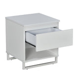 Meta Engineered Wood Nightstand (Frosty White)