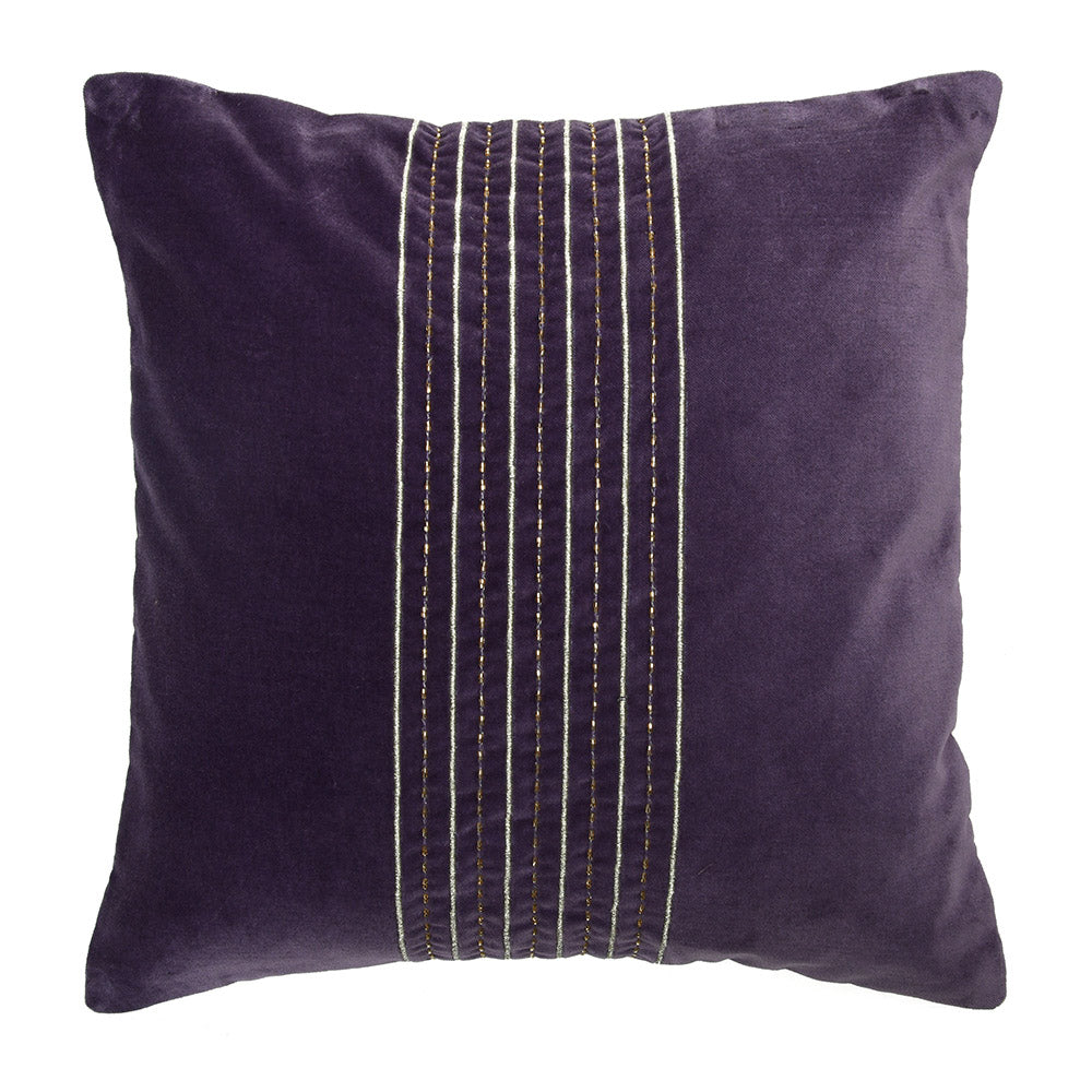 Embroidered Cotton Polyester 16' x 16' Cushion Cover (Lavender)