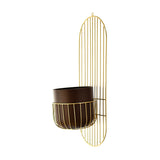 Metal Wall Mounted Planter (Brown & Gold)