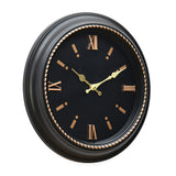 Mini Romania Antique Analog Wall Clock (Black & Gold)