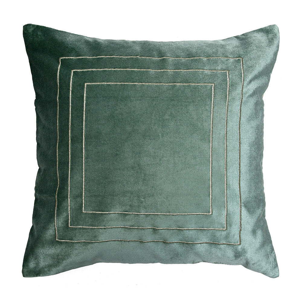 Solid Cotton Polyester 16" x 16" Cushion Covers Set of 2 (Green)