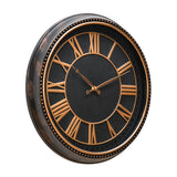 Romania Antique Analog Wall Clock (Black & Gold)