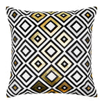 Geometric Polyester 16' x 16' Cushion Cover (Off White & Gold)