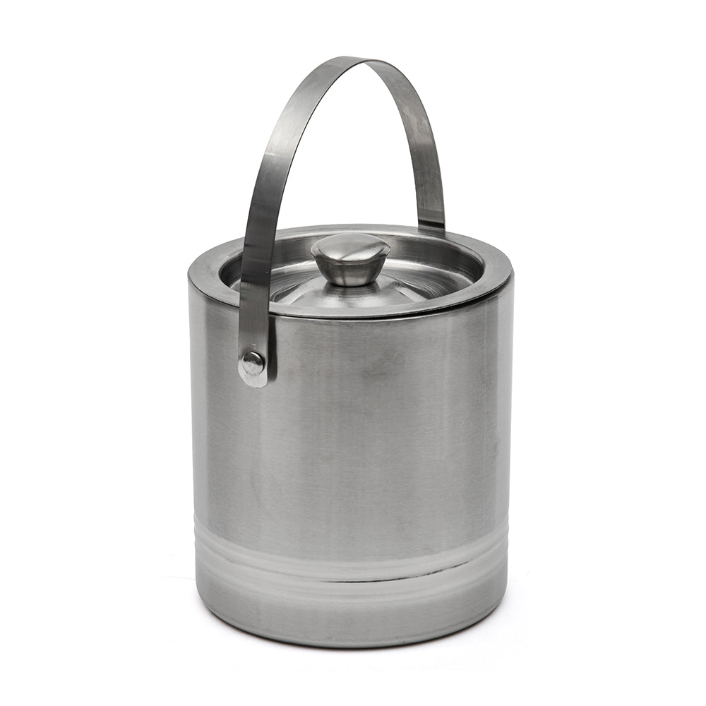 Arias by Lara Dutta Stainless Steel Ice Bucket With Tong and Opener Set of 3 (Silver)