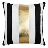 Striped Polyester 16" x 16" Cushion Cover (Off White & Gold)