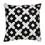 Abstract Polyester 16" x 16" Cushion Cover (Black & Gold)