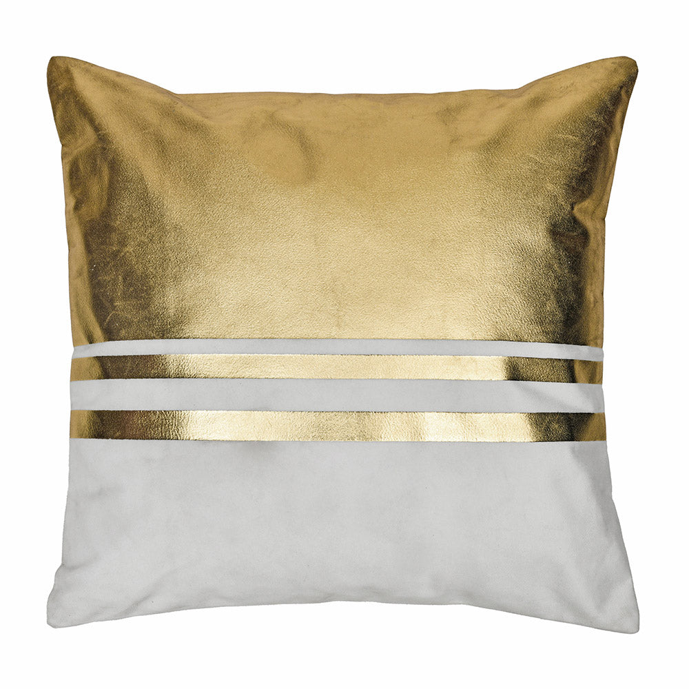 Solid Polyester 16' x 16' Cushion Cover (Off White & Gold)