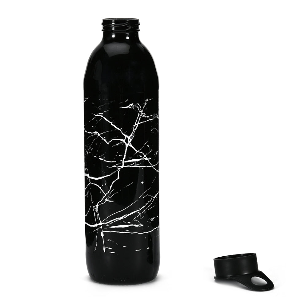 Marble Print 1000 ml Water Bottle (Black)