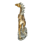 Walking Horse Decorative Polyresin Showpiece (Grey & Gold)