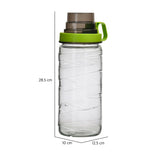 Transparent 1540 ml Tall Canister With Measure Cup Lid (Green)