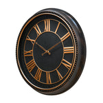 Romania Antique Analog Wall Clock (Black & Gold)