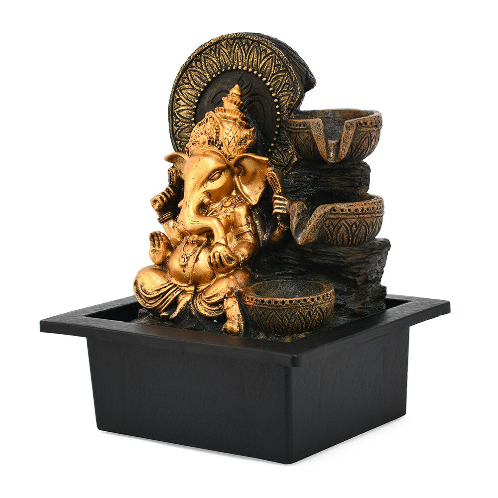 Ganesha Arc Polyresin Decorative Water Fountain (Antique Gold)