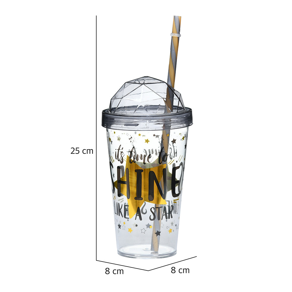 Shine Printed Plastic 660 ml Sipper Bottle (Yellow)