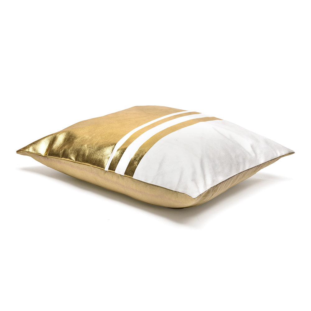 Solid Polyester 16' x 16' Cushion Cover (Off White & Gold)