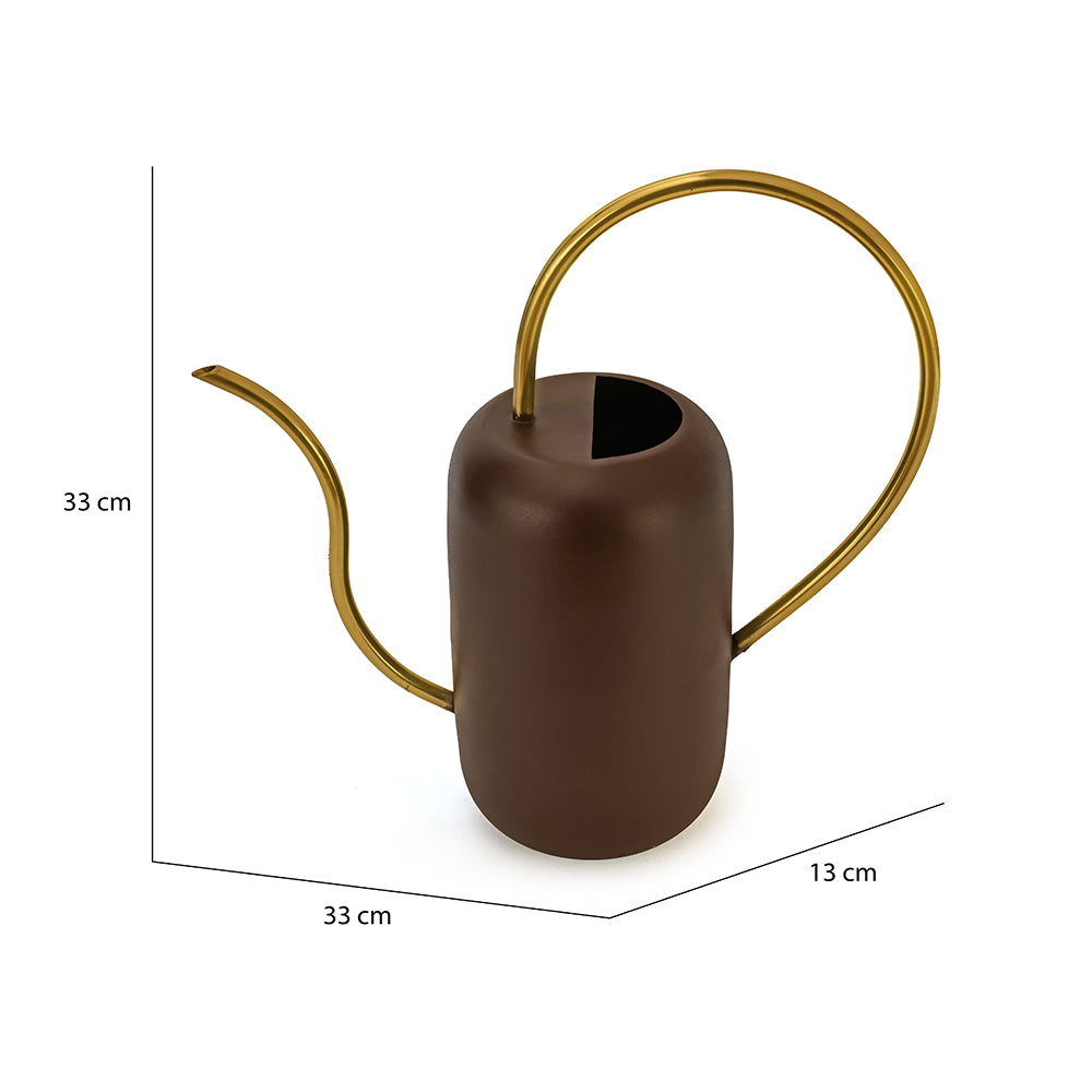 Metal Watering Can (Brown & Gold)