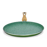 Arias by Lara Dutta Non-Stick Fry Pan With Dosa Tawa and Kadhai With Lid Set of 3 (Emerald)