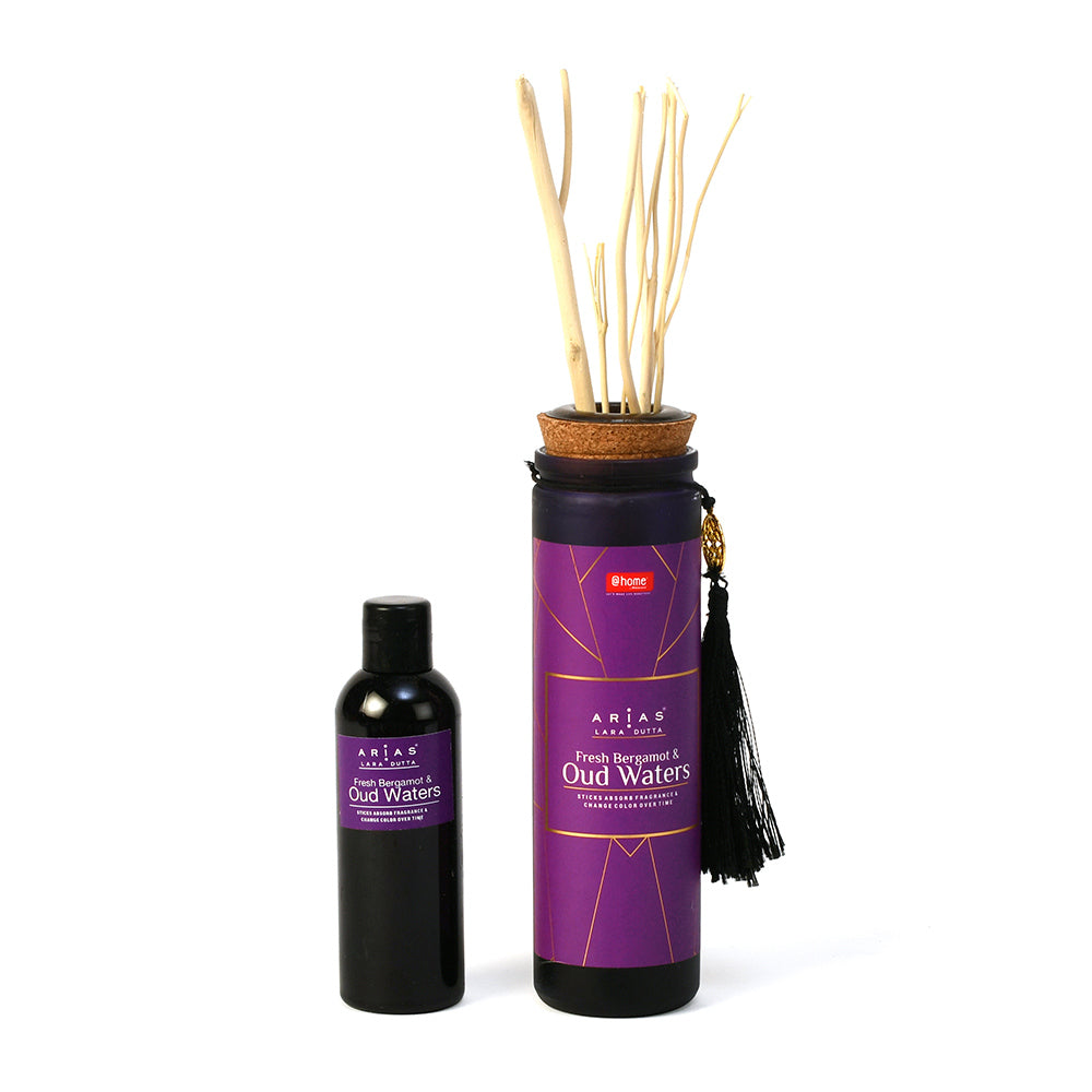 Arias by Lara Dutta 100 ml Fresh Bergamot and Oud Water Scented Reed Diffuser (Black)