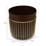 Metal Jali Planter 31 cm (Brown & Gold)