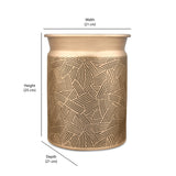 Metal 2.5 Liter Open Dustbin (Antique Gold)