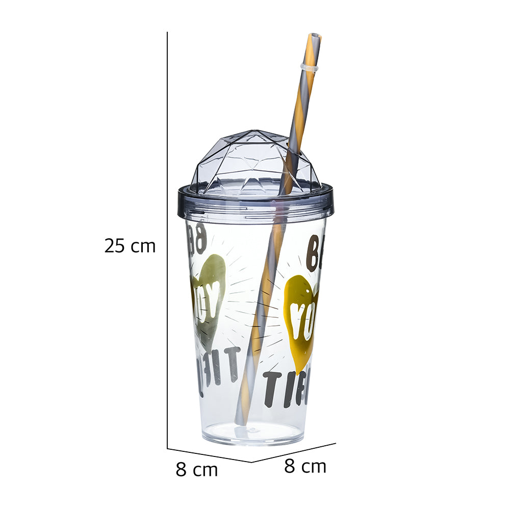 Beautiful Printed Plastic 660 ml Sipper Bottle (Yellow)