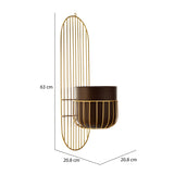 Metal Wall Mounted Planter (Brown & Gold)