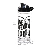 Live Life Lound Print 750 ml Sports Water Bottle (Black)