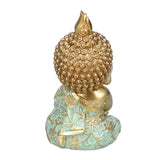 Baby Monk Decorative Polyresin Showpiece (Mint & Gold)