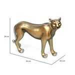 Standing Panther Decorative Polyresin Showpiece (Grey & Gold)