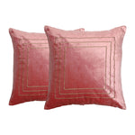 Solid Cotton Polyester 16' x 16' Cushion Covers Set of 2 (Pink)