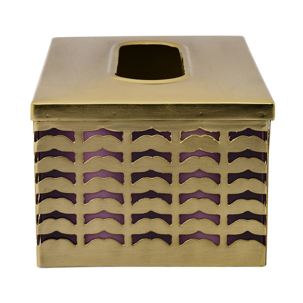 Rectangular Metal Tissue Holder Box (Gold)