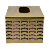 Rectangular Metal Tissue Holder Box (Gold)