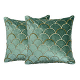 Abstract Cotton Polyester 16" x 16" Cushion Covers Set of 2 (Green)