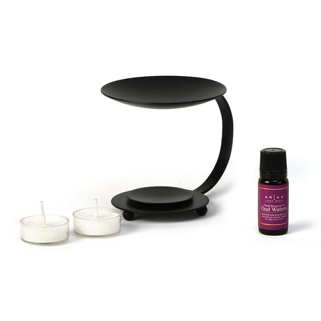 Arias by Lara Dutta Fresh Bergamot and Oud Water Aroma Diffuser Set (Black)