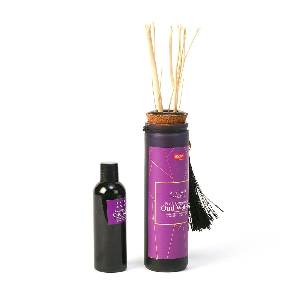 Arias by Lara Dutta 100 ml Fresh Bergamot and Oud Water Scented Reed Diffuser (Black)