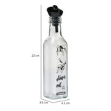 Transparent 250 ml Glass Oil Dispenser Bottles Set of 2 (Transparent & Black)