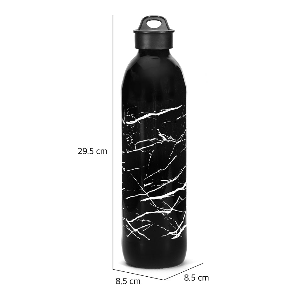 Marble Print 1000 ml Water Bottle (Black)