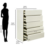 Nix Chest Of 5 Drawers (Beige)