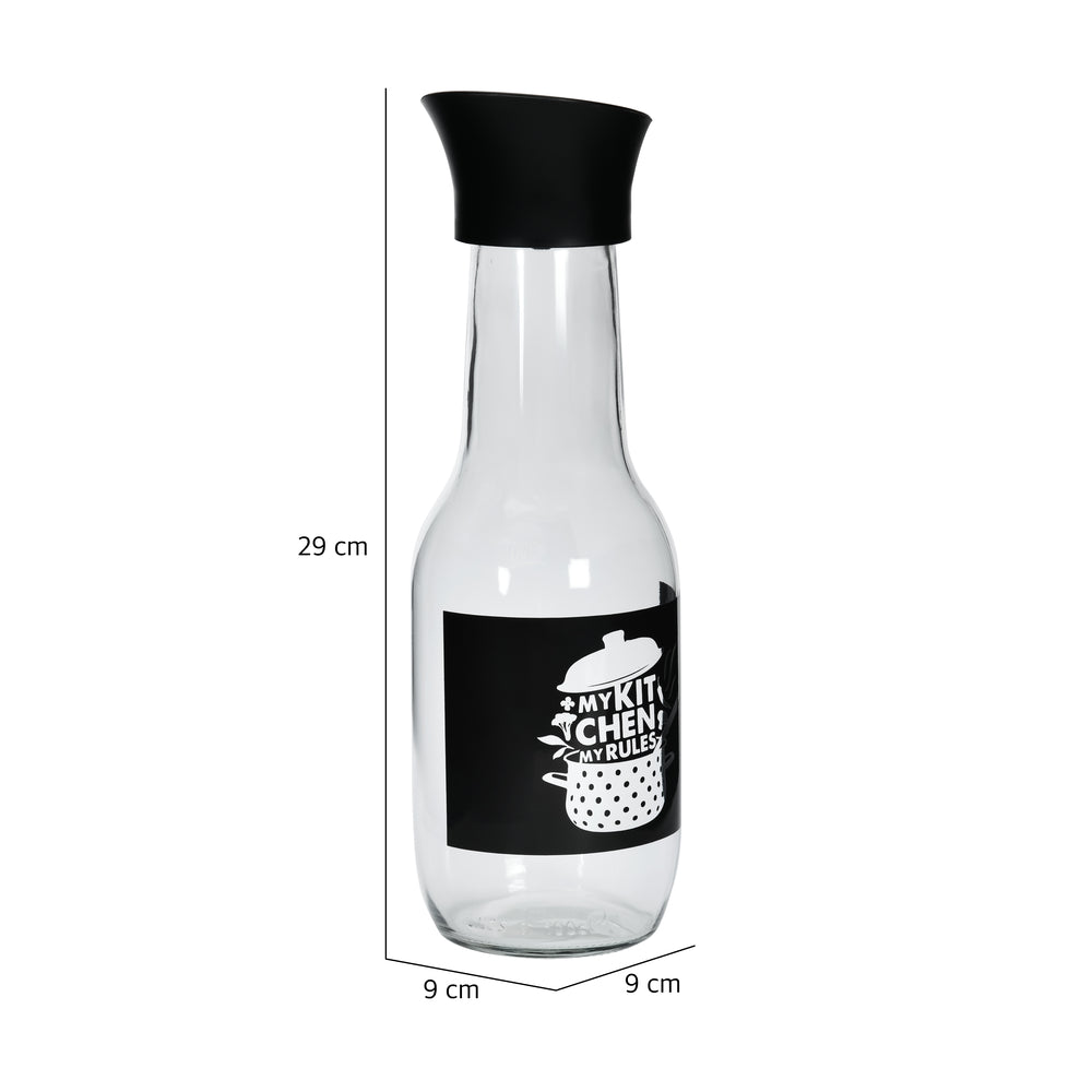 Transparent 1000 ml Glass Carafe (Black)