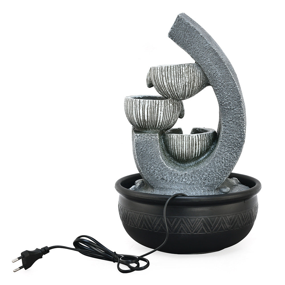 Trio Steps Arc Polyresin Decorative Water Fountain (Grey)